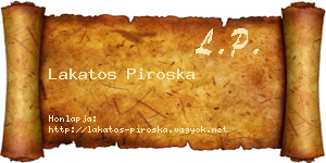Lakatos Piroska névjegykártya